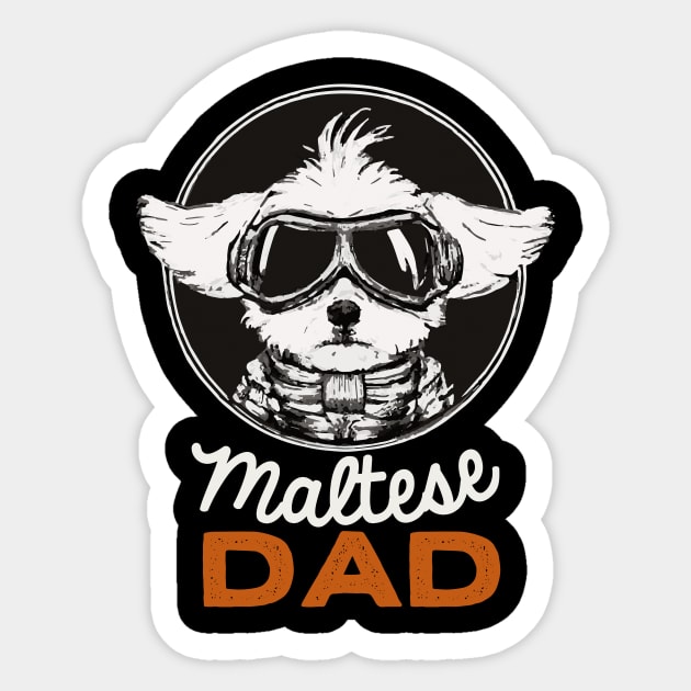 Maltese Dad Vintage Dog Owner Retro Dog Father Sticker by BetterManufaktur